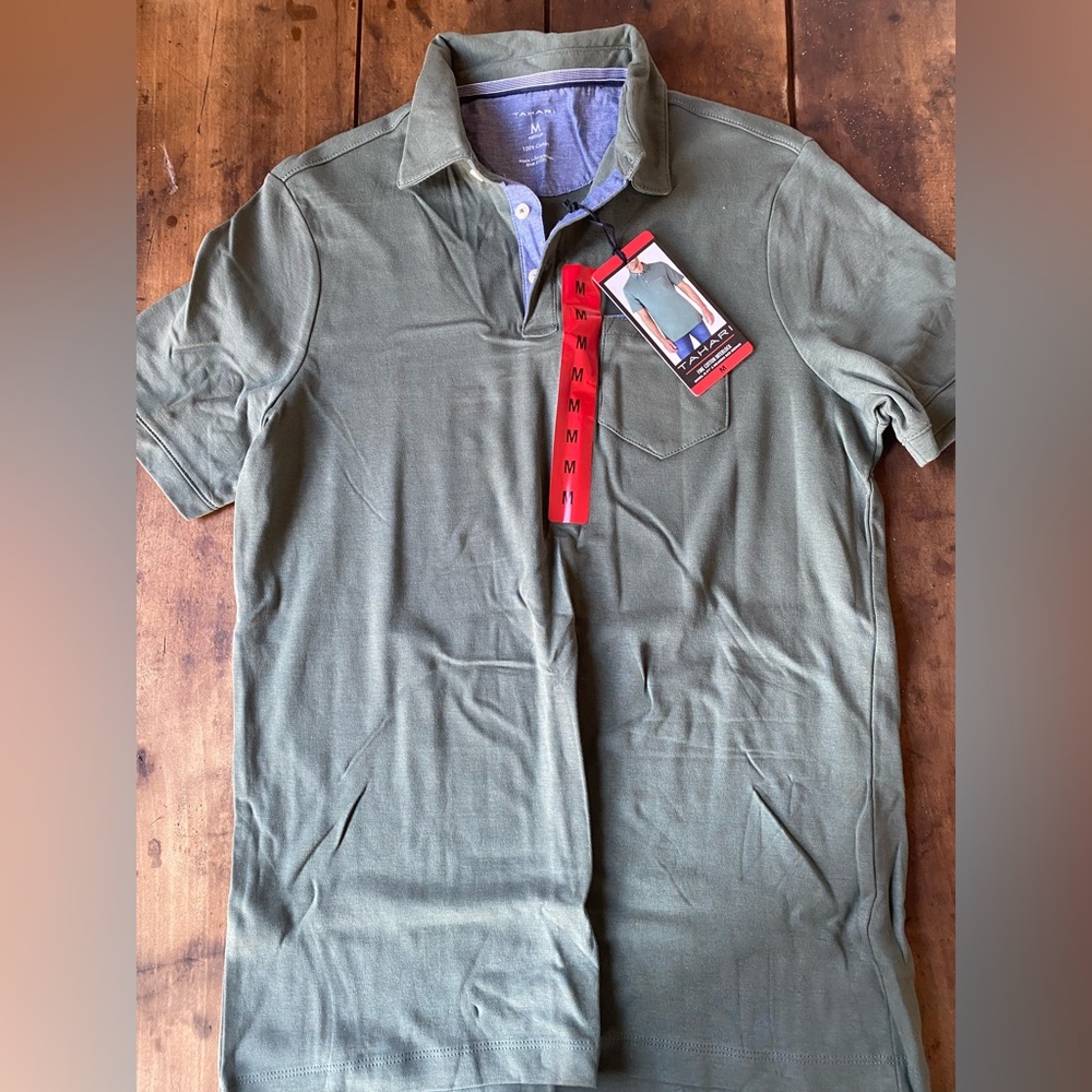 Tahari Olive Polo Shirt for Men